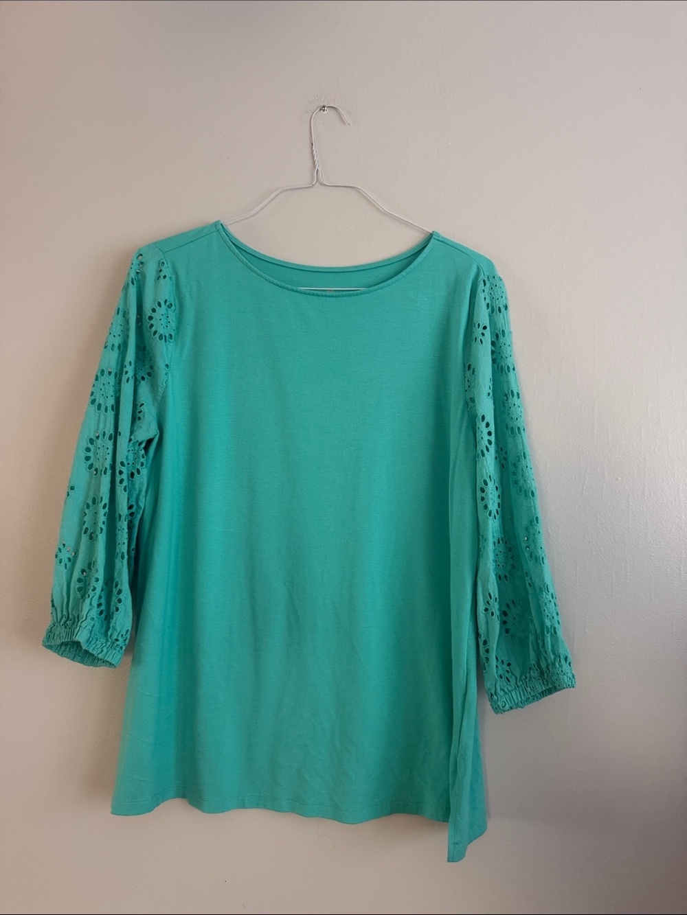 Belle blouse with beautiful 3/4-length sleeves, size L